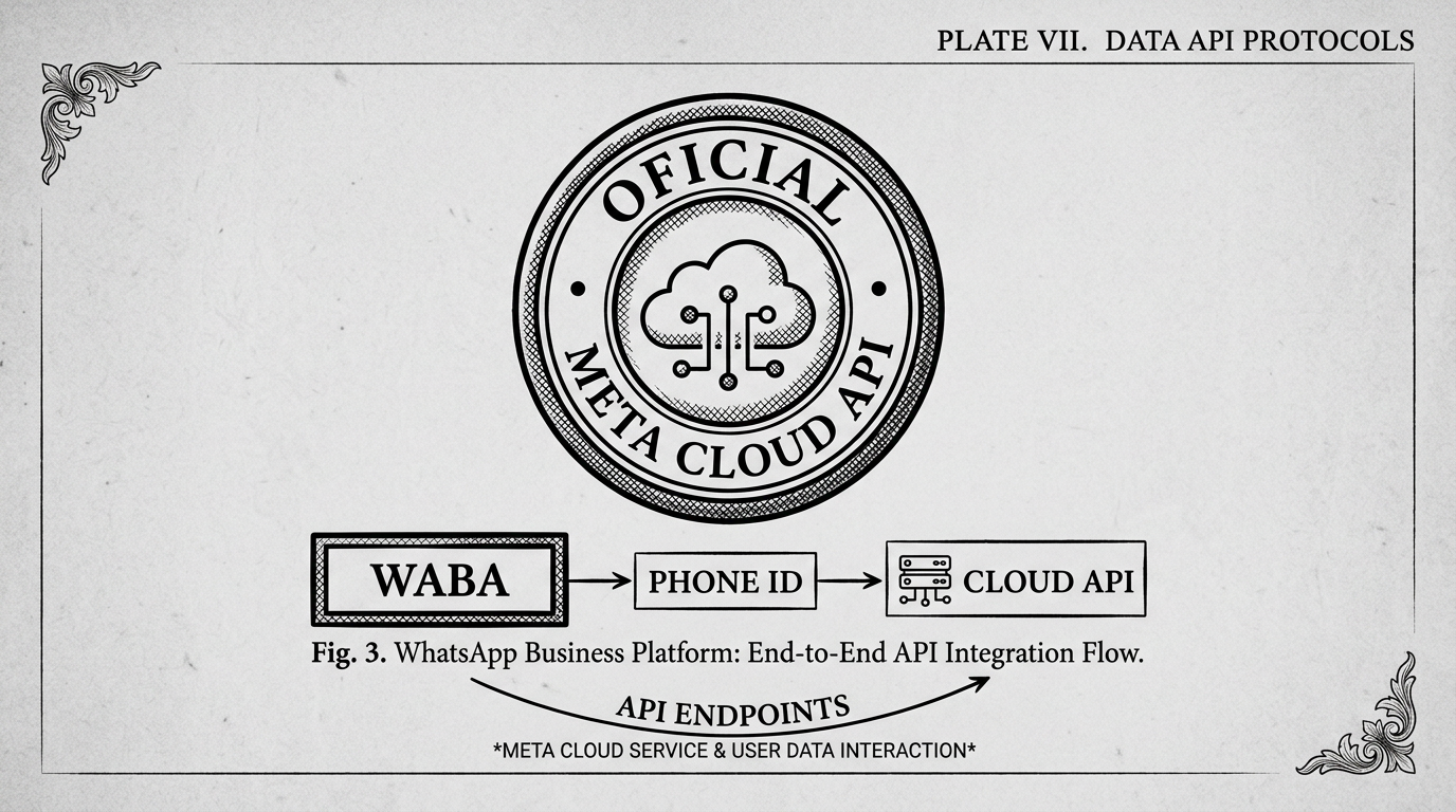 Indicador visual de API Oficial do WhatsApp no ecossistema Meta