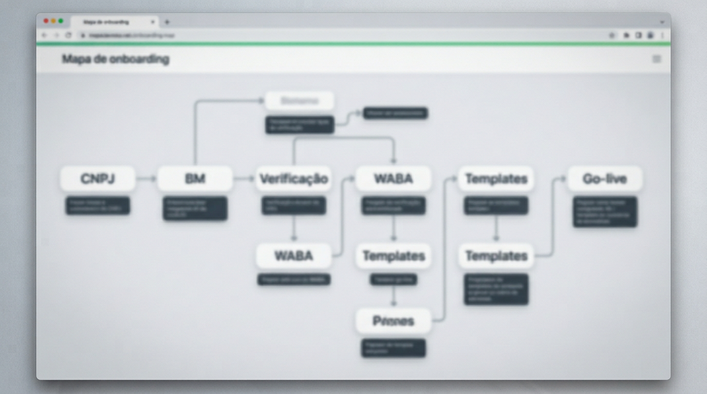 Mapa de onboarding na WhatsApp Business API com Embedded Signup